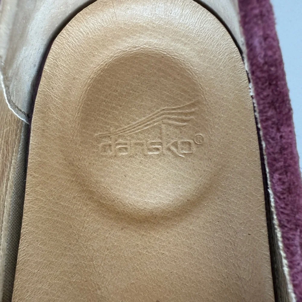 Dansko Lace Glazed Kid Leather Suede Wine Comfort Loafers Shoes eu 41 US 10 - Picture 8 of 9